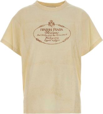 Prada Yellow Graphic Crew Neck T-Shirt