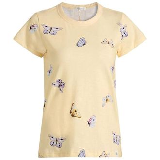 Rag & Bone Womens All Over Tammy Butterfly Tee, Butter Multi