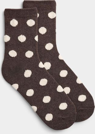 Simons Womens Plush large-dot socks