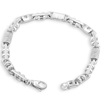 Pompeii3 Mens 14k Gold (30gram) or Platinum (57gram) 6.5mm Link Bracelet 8.5