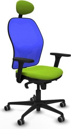 Piqueras y Crespo Jorquera Sincro Malla Azul Similpiel Pistacho Brazos 3d Base Nailon Cabecero Fijo Ruedas 65mm Engomada