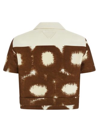 Prada Printed Cotton Canvas Shirt - Brown