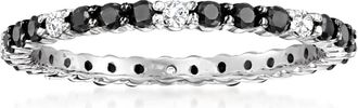 Ross-Simons Black and White Diamond Eternity Band in 14kt White Gold