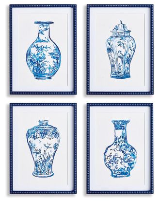 Napa Home & Garden Set Of 4 Ornamental Urns In Blue
