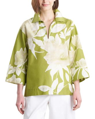Natori Andora Printed Poplin Kimono Shirt