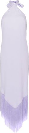 Taller Marmo halterneck fringed maxi dress - women - Viscose/Acetate - 42 - Purple