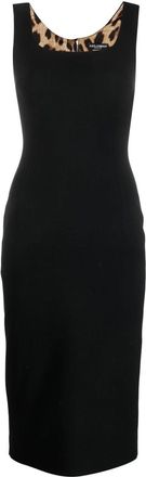 Dolce & Gabbana square-neck midi dress - women - Polyester/Spandex/Elastane/Spandex/Elastane/Virgin Wool - 38 - Black