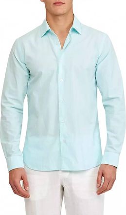 Orlebar Brown Giles Chainstitch Shirt In Clear Sky White