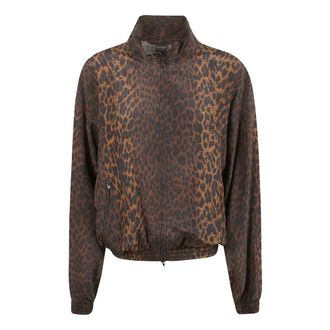 Balenciaga Leopard-print Zip-up Jacket - female - Balenciaga - Bomber Jackets - Brown - M - Jackets
