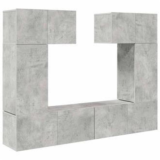 Berkfield Home 6 Piece TV Cabinet Set Concrete Grey Engineered Wood