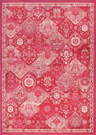 Nazar Rugs Alfombra de salón vintage - pelo corto y suave rosa frambuesa 200X290