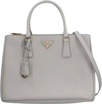 Prada Pre-owned Handbags, female, Gray, Size: ONE SIZE Pre-owned Leather Handbag