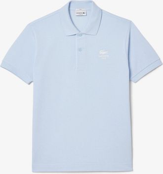 Lacoste Mens Fit Signature Print L.12.12 Polo Shirt in Blue - Size X-Large