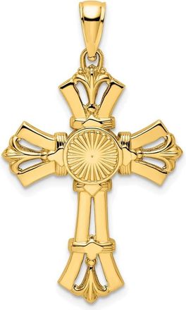 Diamond2Deal 14k Yellow Gold Polished Fancy Cross Pendant