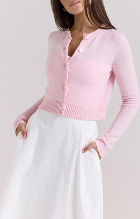 House of CB Alliana Wool Cardigan in Icy Pink at Nordstrom, Size Small