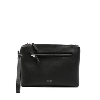 Tom Ford Grained Leather Wrist-strap Clutch Bag