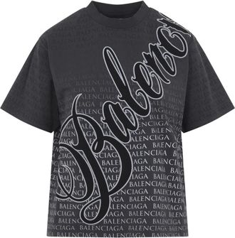 Balenciaga Tops, Dames, Zwart, XS, Katoen, T-shirt met medium pasvorm