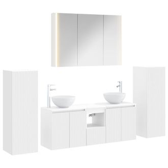 vidaXL Juego De Muebles De Ba&ntilde;o 6 Pcs Blanco Vidaxl