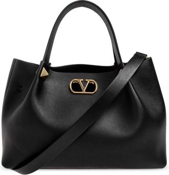 Valentino Garavani Leren Logo Tas - Dames - Handtassen - Zwart - ONE Size - Leer - Tassen