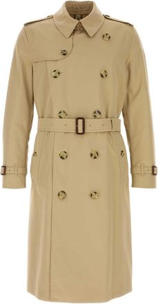 Burberry Beige Cotton Heritage Kensington Trench Coat