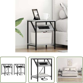 vidaXL vidaXL Armadio da camera da letto - Armadio da Notte 2 pcs Grigio Sonoma 38 x 30 x 48 cm