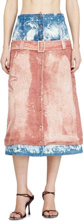 Diesel Midi skirt with layered effect - Skirts - Woman - Multicolor
