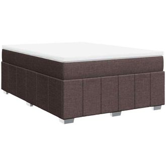 vidaXL Vidaxl - Cama Box Spring Con Colch&oacute;n Tela Marr&oacute;n Oscuro 140x190 Cm