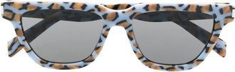 Saint Laurent Eyewear Sulpice marbled sunglasses - women - Acetate - 53 - Blue