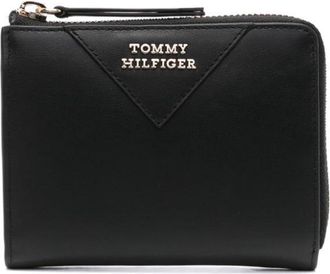 Tommy Hilfiger medium logo-lettering leather wallet - women - Calf Leather - One Size - Black