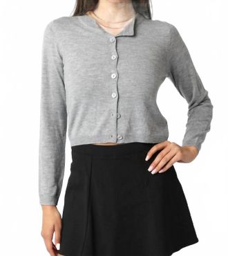 Olivaceous Rhodes Knit Cardigan In Heather Grey