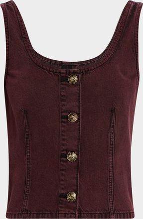 Rag & Bone Poppy Button-Front Denim Tank Top