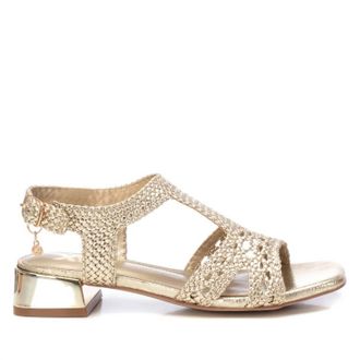 Xti Womens Low Wedge Sandals In Gold