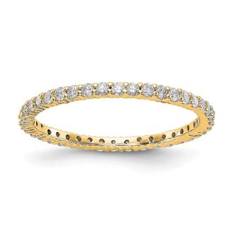Diamond2Deal 14k Polished Shared Prong 1/2 Ct Diamond Eternity Band Ring