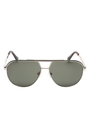 Guess 60mm Pilot Sunglasses in Gold at Nordstrom Rack