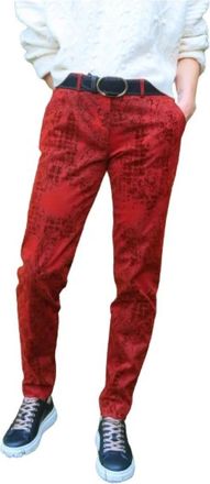 Mason's Slim Velvet New York Broek - Dames - Slim Fit Jeans - Rood - L - Katoen - Jeans