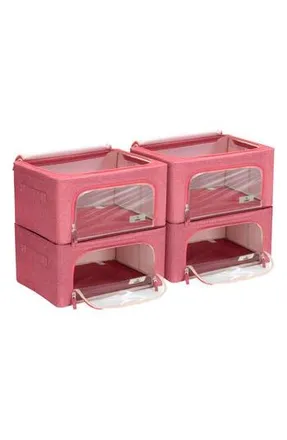 Sorbus 4-Pack Small Foldable Storage Cubes in Pink at Nordstrom Rack