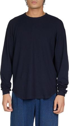 Les Tien Double Jersey Baseball Hem Tee in Navy at Nordstrom, Size Xx-Large