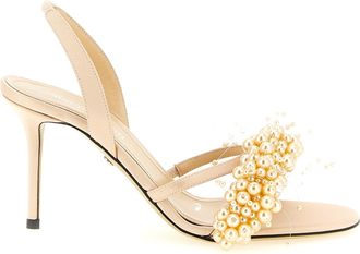 Mach & Mach Gold Satin Stiletto Heel Womens Sandals