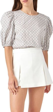 English Factory Floral Print Puff Sleeve Top in Multi at Nordstrom, Size X-Small