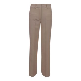 Federica Tosi Broeken, Dames, Beige, XS, Wol, Frescolana Wijde Broek