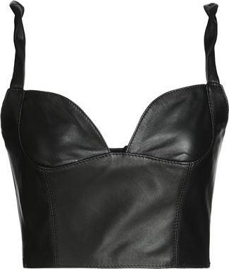 8 by YOOX LEATHER BRALLETTE TOP