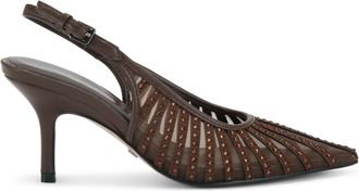 Kurt Geiger Womens Suzie Heels - Brown Fabric - Size UK 6