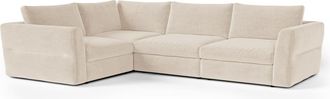 Sia Home Sof&aacute; esquinero izquierdo modular 5-6 plazas tejido tramado suave beige