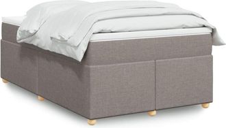 vidaXL Vidaxl - Cama Box Spring Con Colch&oacute;n Tela Gris Taupe 120x200 Cm