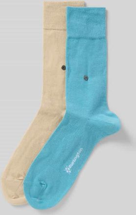 Burlington Socken mit Logo-Applikation im 2er-Pack in Tuerkis, Gr&ouml;&szlig;e 40-46