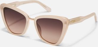 Quay Womens All Talk Sunglasses In Bone/dark Fawn