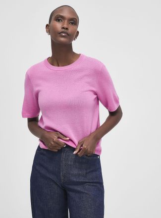 Contemporaine Womens Responsible merino wool short-sleeve sweater