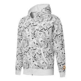 Puma Club All Over Print Full Zip Hoodie Jacket White 533201-52