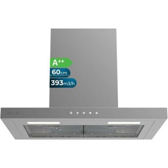 Cecotec Cappa aspirante convenzionale Flux CM 602200 Inox B larga 60 cm, acciaio inox, potenza di aspirazione di 220 m3/h, motore da 70 W, classe B
