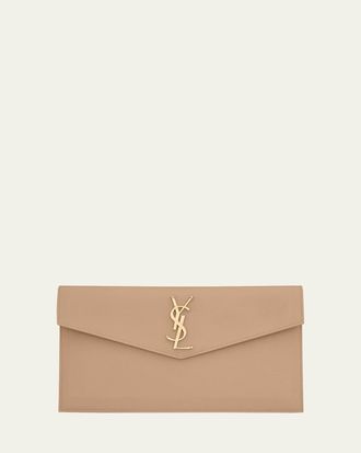 Saint Laurent Uptown YSL Pouch in Grained Leather